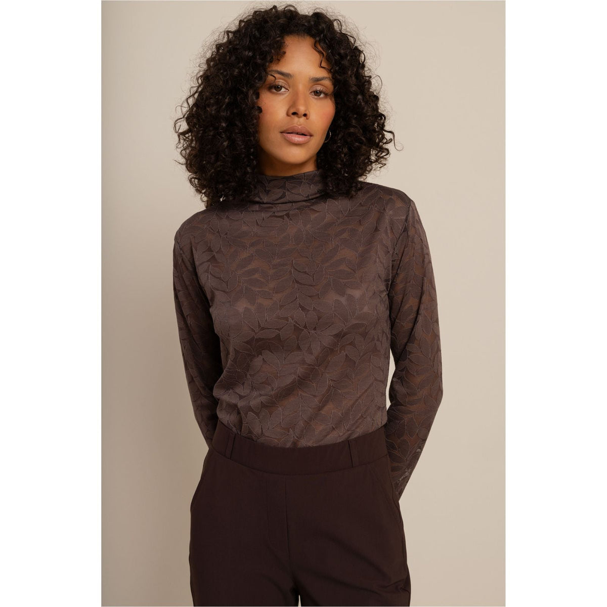 Espresso kanten top Reagan lace - Capuchon Fashion