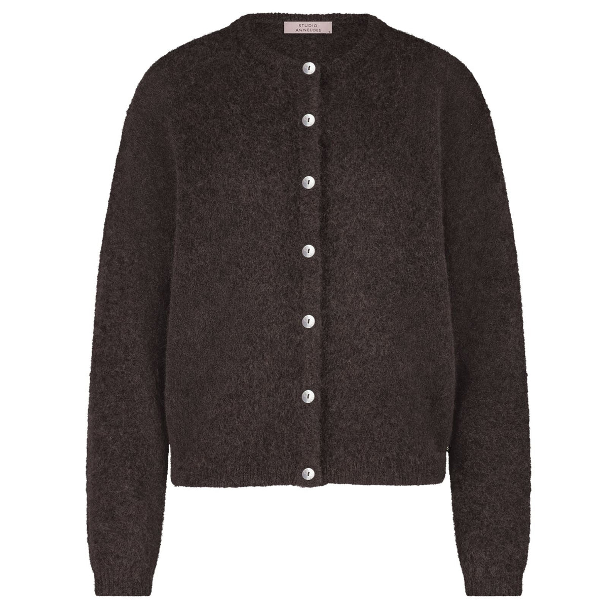 Espresso mohair knit cardigan Bibi - Capuchon Fashion