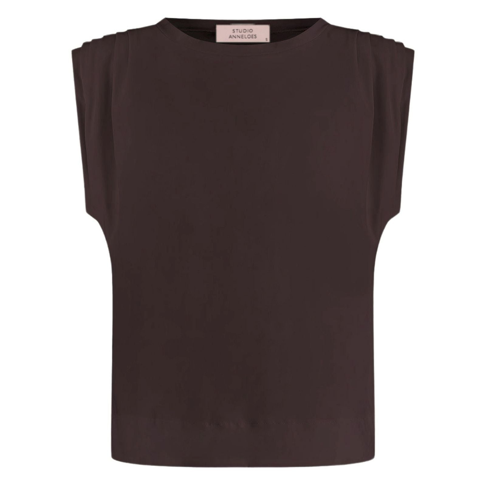 Espresso travel mouwloze top Leona - Capuchon Fashion