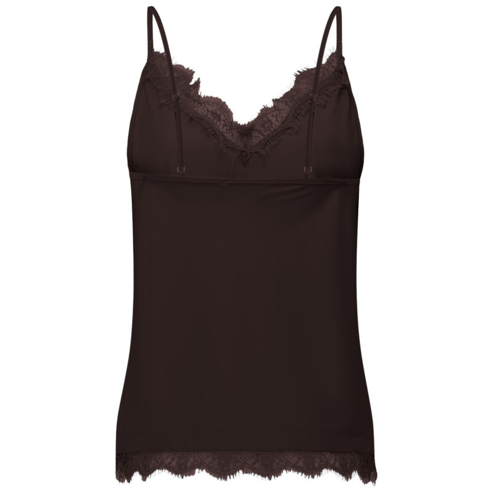 Espresso travel top Mitzie lace - Capuchon Fashion