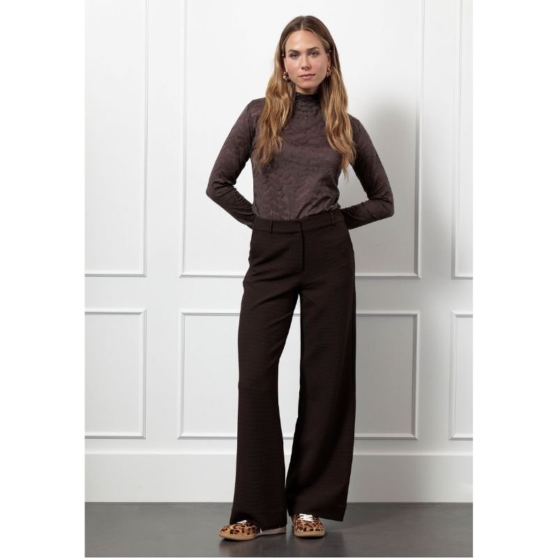 Espresso trousers Lexie waffle - Capuchon Fashion