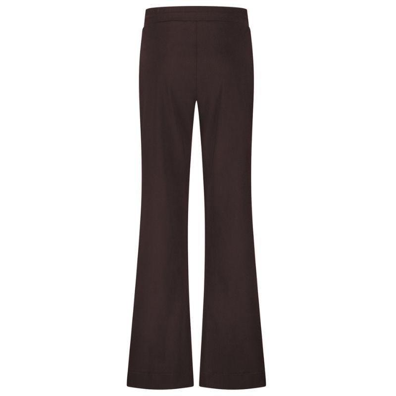 Espresso wide fit travel broek Abigail - Capuchon Fashion