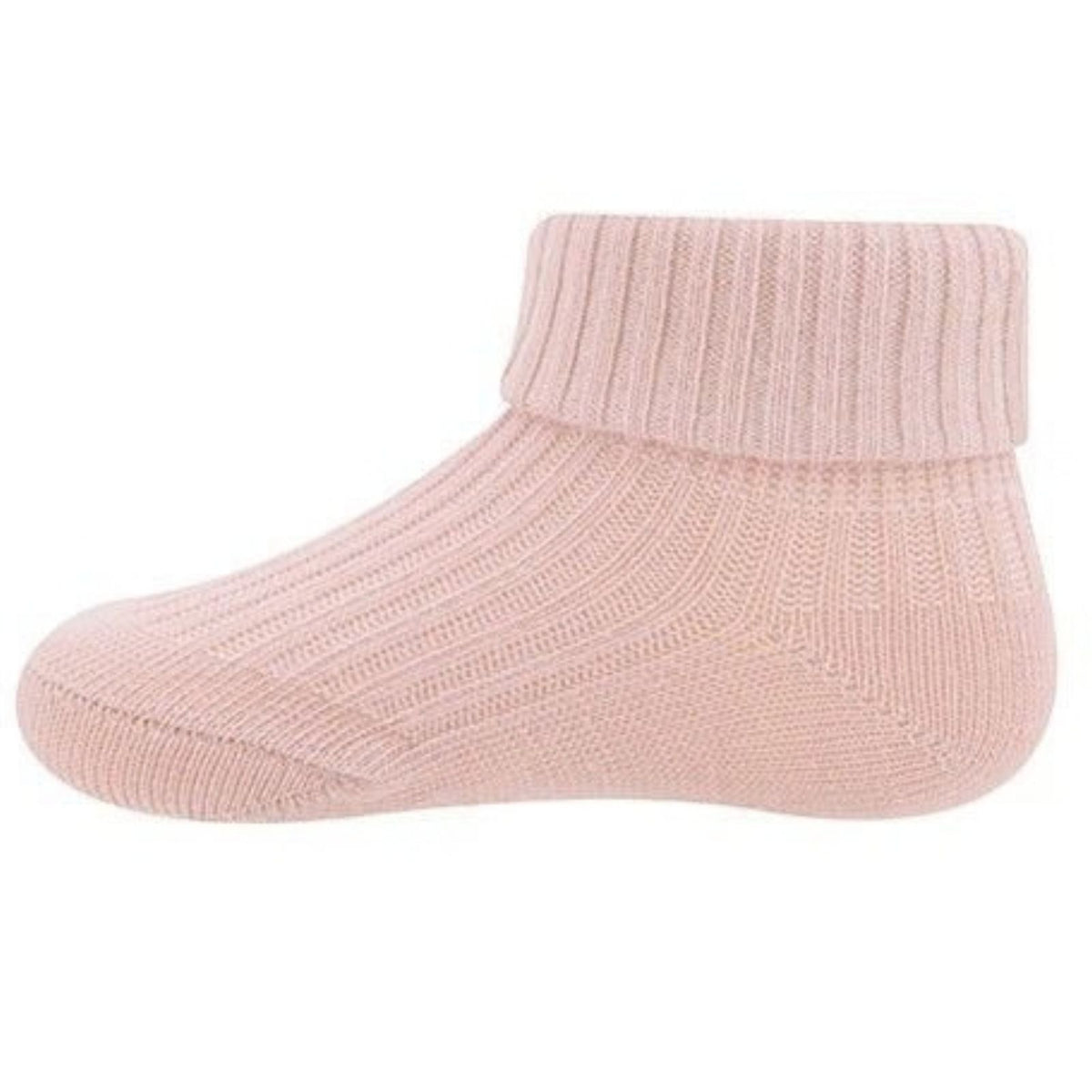 Dusty Mauve rib babysokjes met omslag 242231