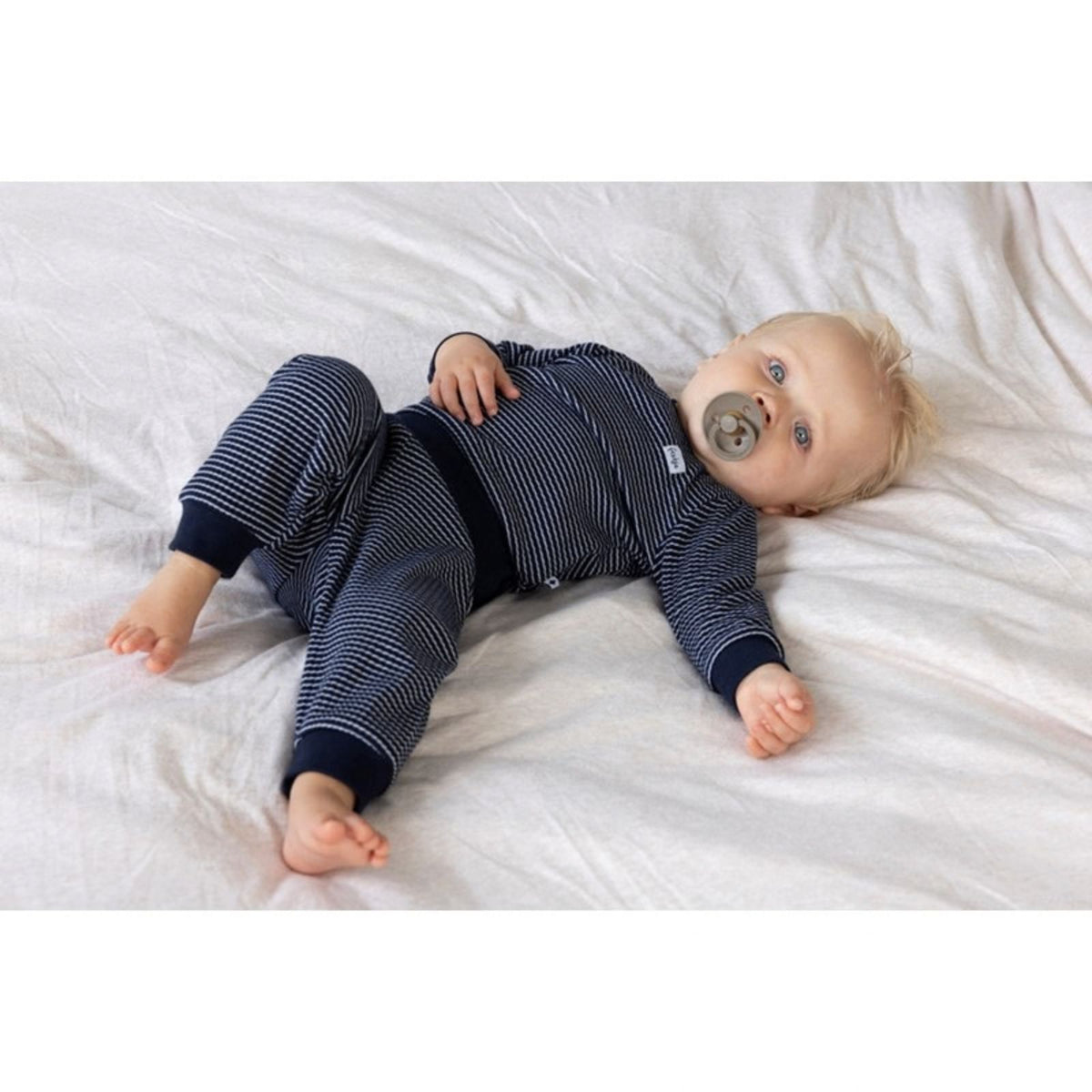 Royal Blue gestreepte wafel pyjama