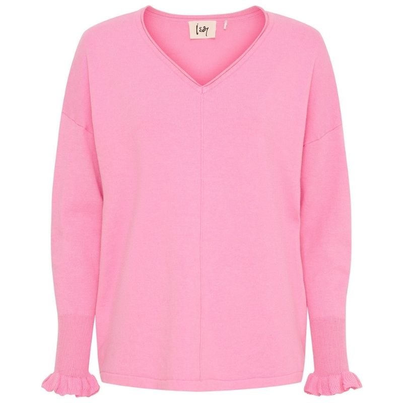 Felroze ruffle pullover Frigga Smock - Capuchon Fashion