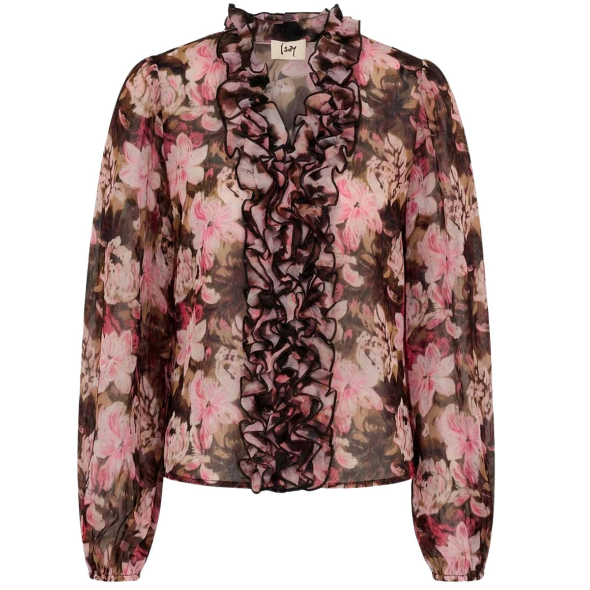 Flower geprinte blouse Vibse Ruffle - Capuchon Fashion