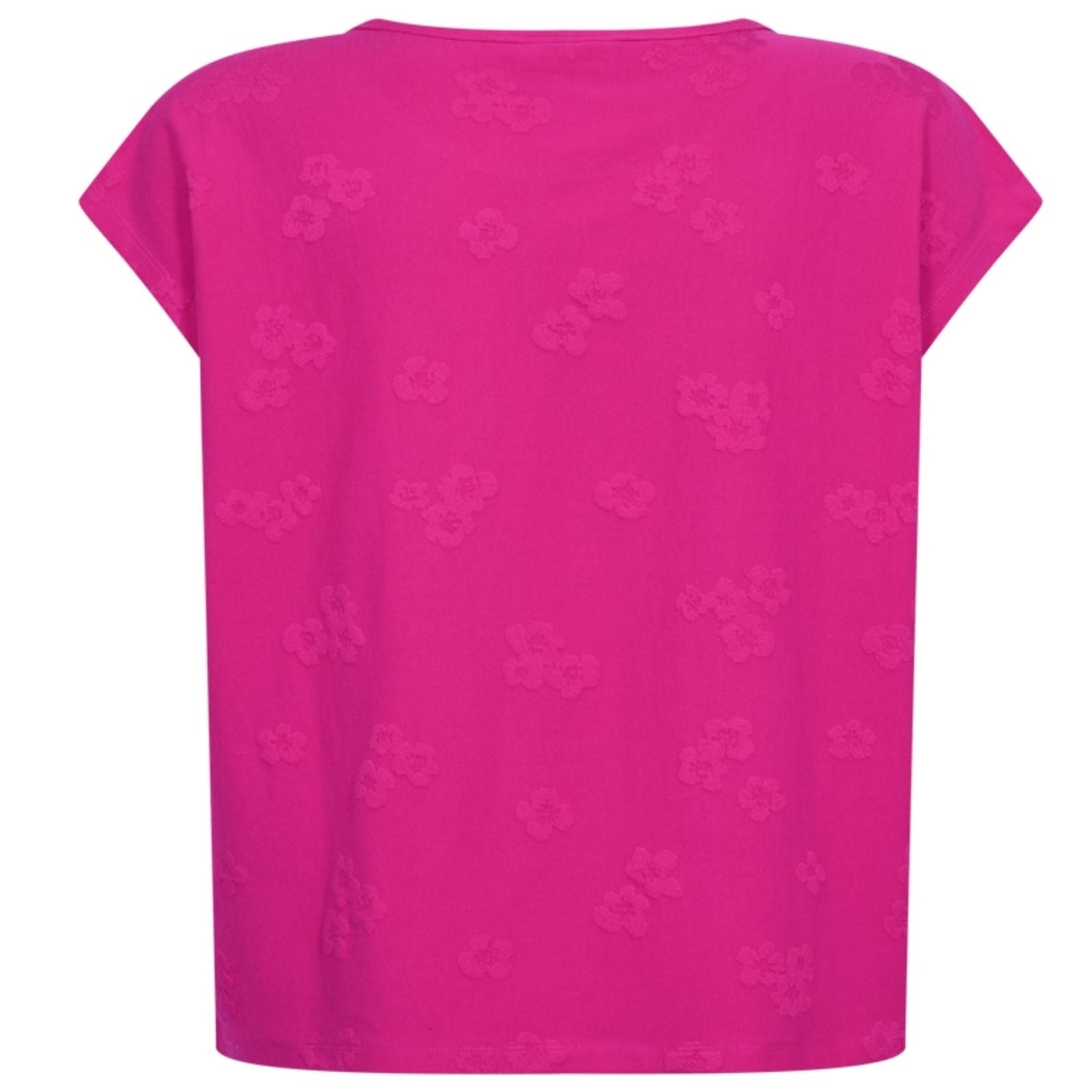 Fuchsia Purple ronde hals t-shirt Ziprea - Capuchon Fashion