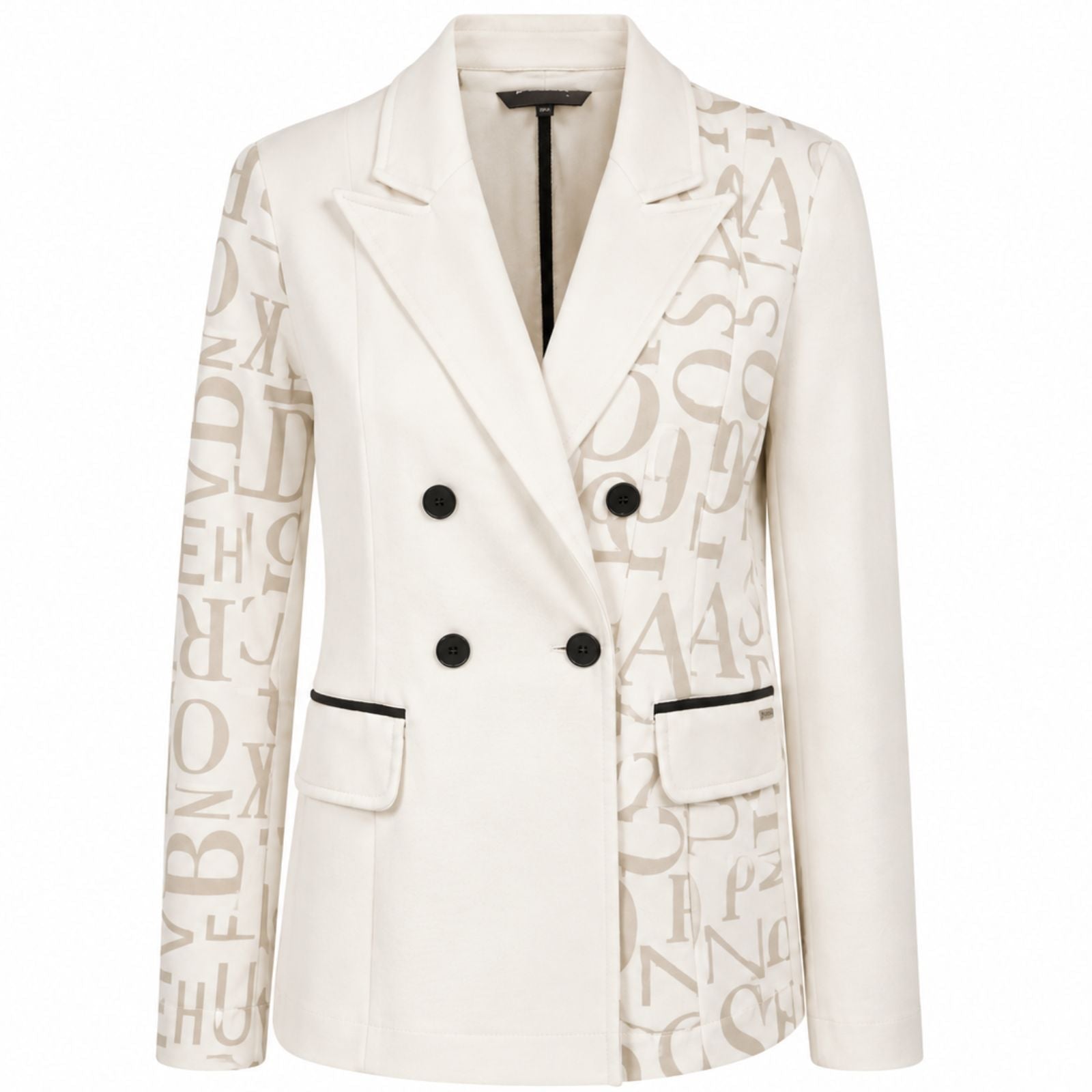 Gebroken wit geprinte blazer Tokyo - Capuchon Fashion