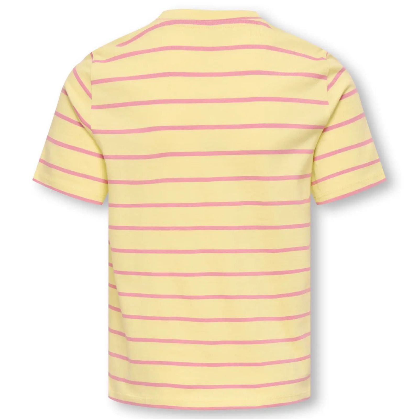 Geel met roze gestreept t-shirt Helle - Capuchon Fashion