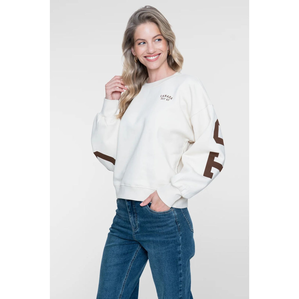 Beige backprint sweater Toronto 62607