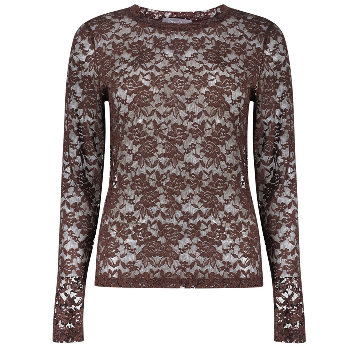 Donkerbruine kanten lace top 62581
