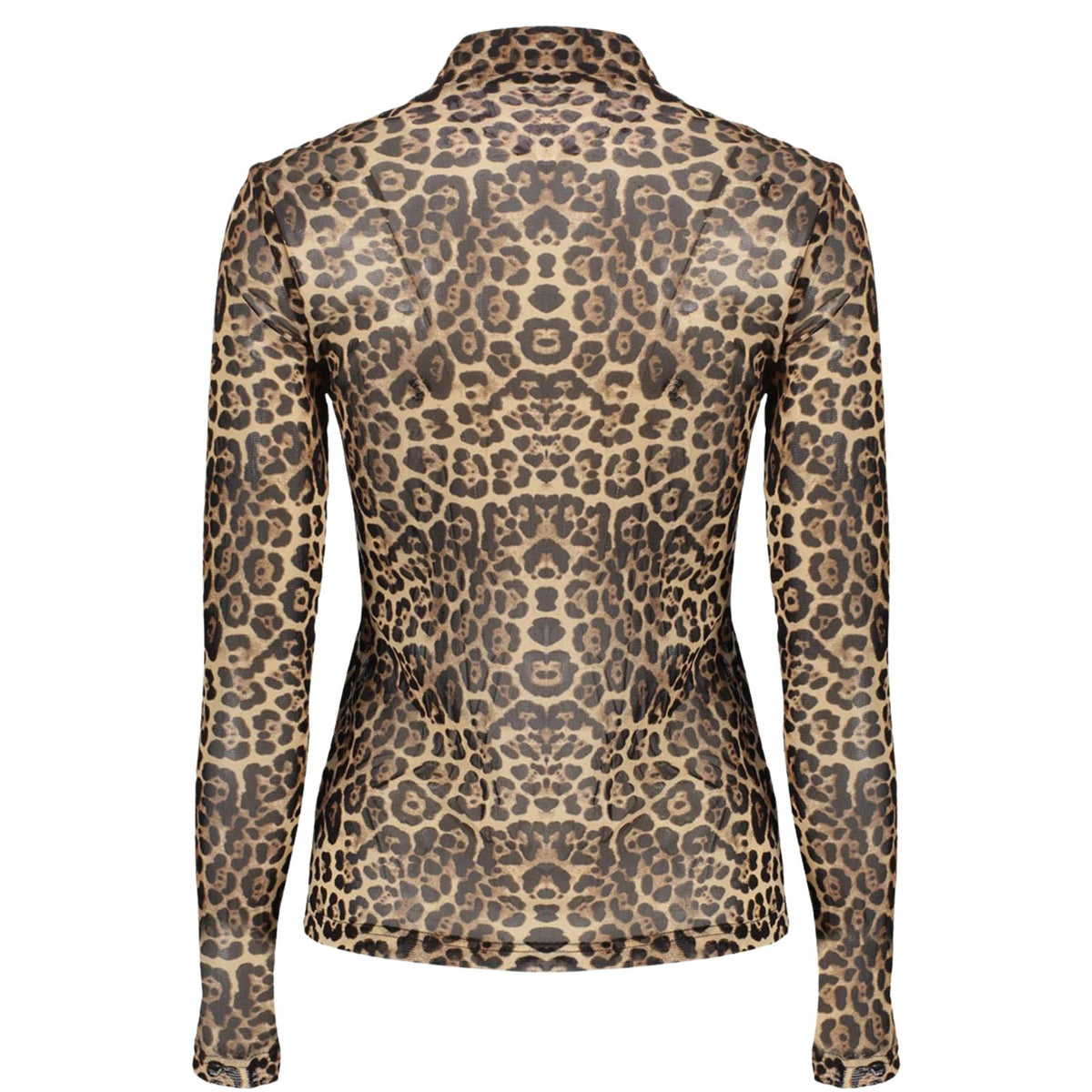 Beige mesh turtle leopard top 62582