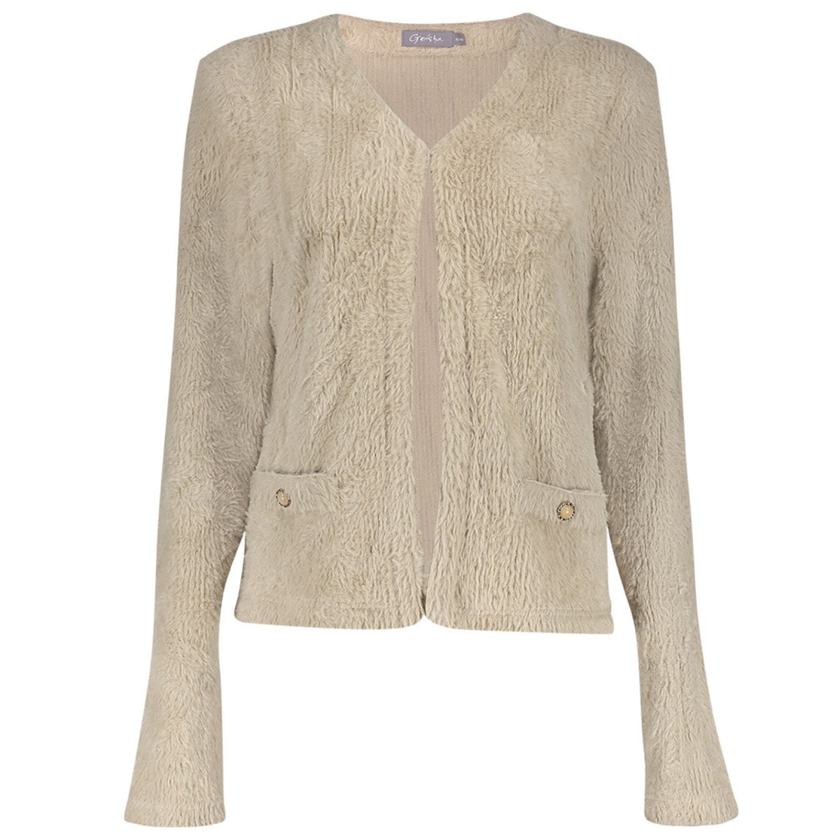 Beige wool free hairy vest 64502