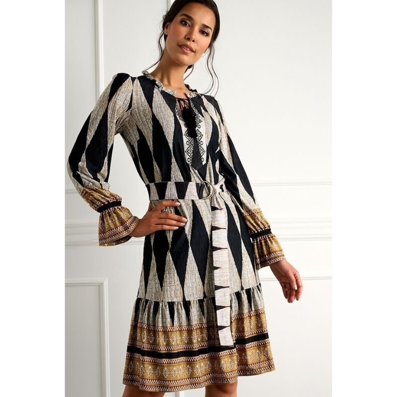 Geprinte jurk boho Z338 - Capuchon Fashion