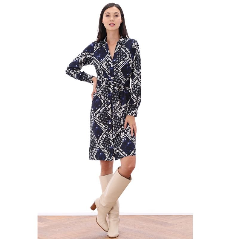 Geprinte jurk polo Z373 - Capuchon Fashion