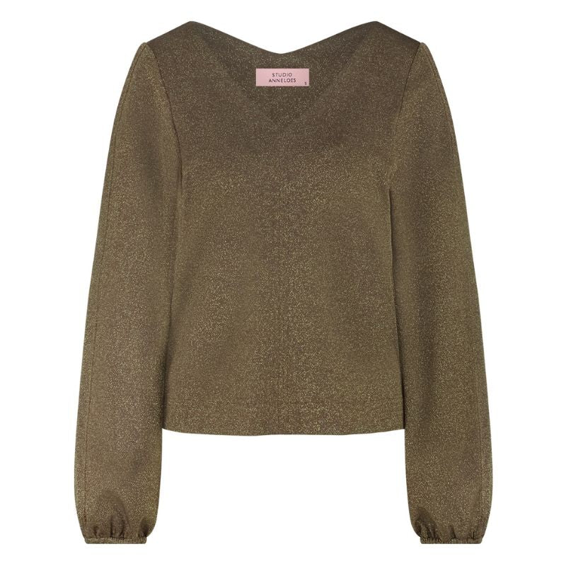 Gouden glitter top Claudina sparkle - Capuchon Fashion