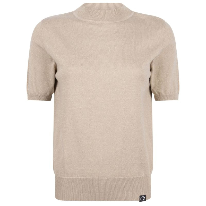Gouden knitted korte mouw top Uma - Capuchon Fashion