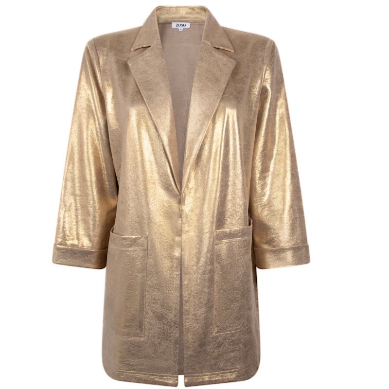 Gouden suedine blazer Wonder - Capuchon Fashion
