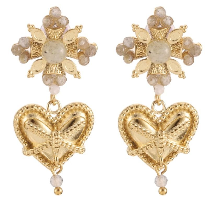 Goudkleurige luxe hartjes earring - Capuchon Fashion