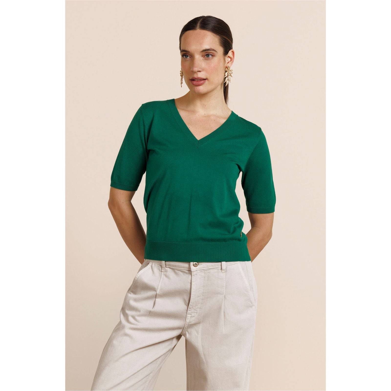 Grass Green knit pullover Truida - Capuchon Fashion