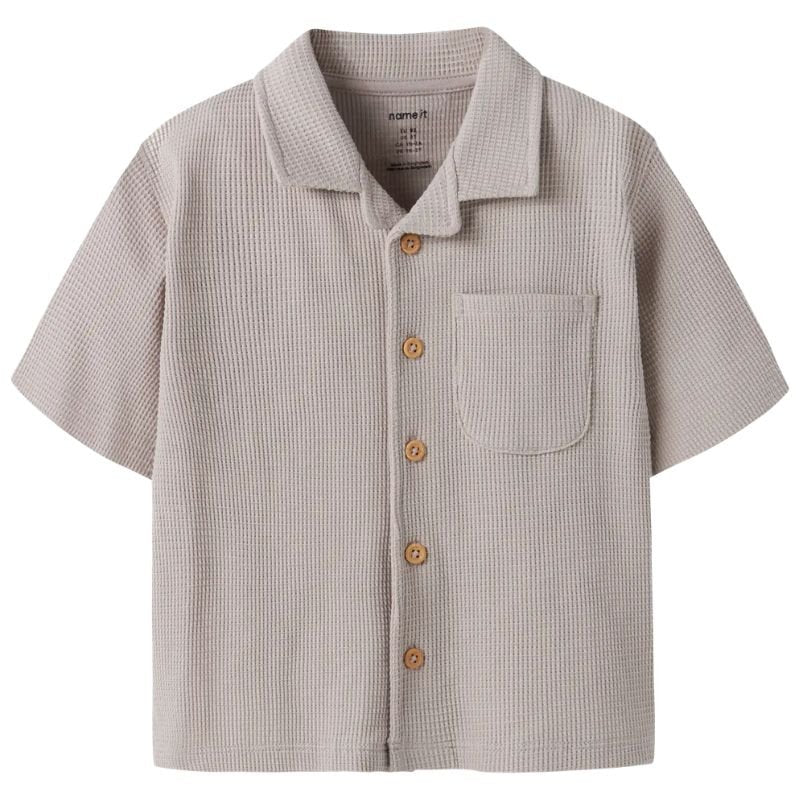 Greige regular fit shirt Harve - Capuchon Fashion