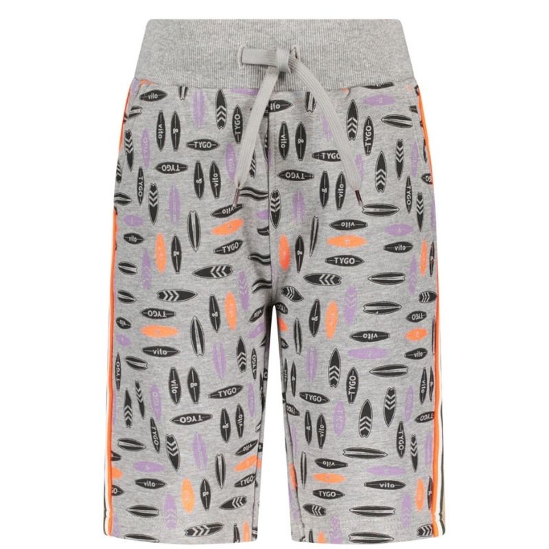 Grijs geprinte sweatshort Thomas - Capuchon Fashion