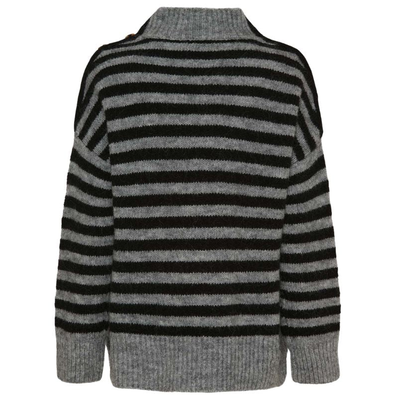 Grijs gestreepte pullover Anna - Capuchon Fashion