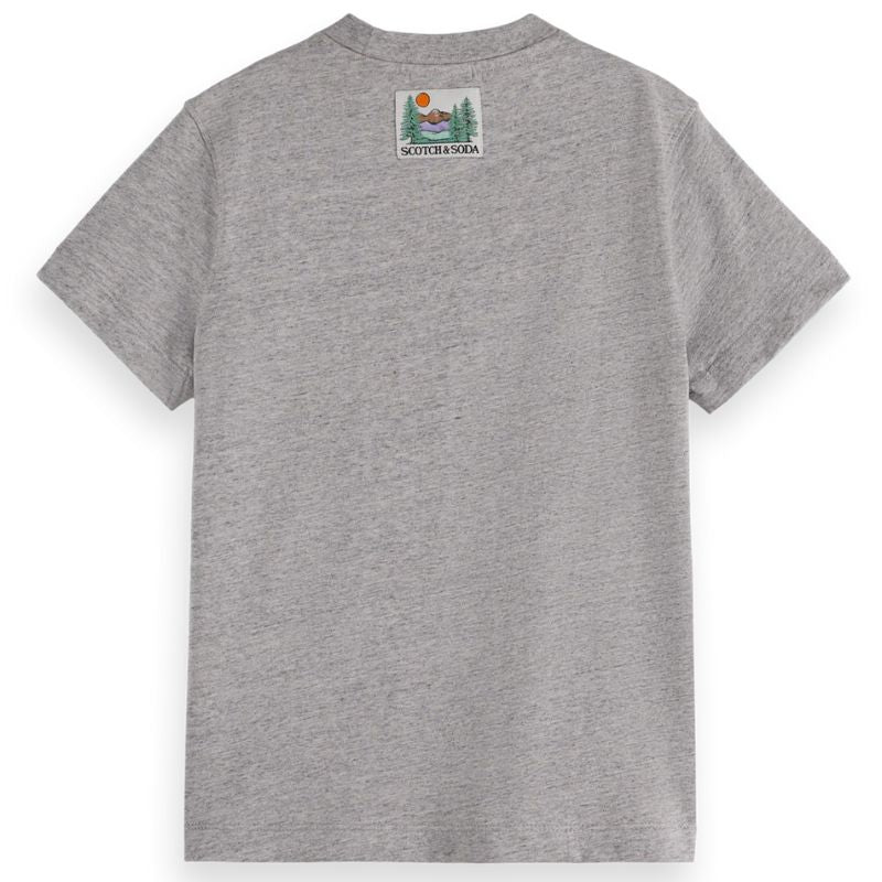 Grijs relaxed fit t-shirt met artwork - Capuchon Fashion