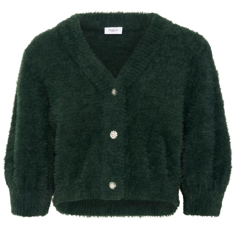 Groen fluffy cropped vest Banni - Capuchon Fashion