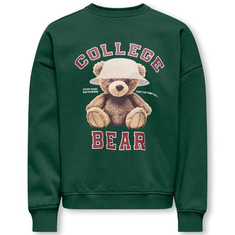 Groen geprinte o - neck sweater Bila - Capuchon Fashion