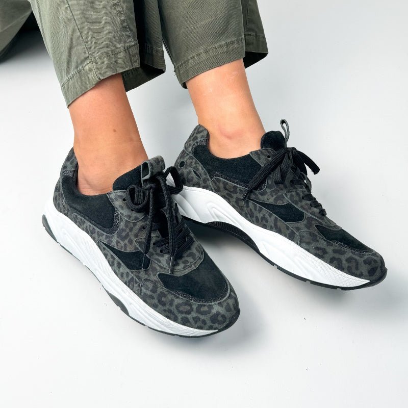 Groen geprinte sneaker Capri - Capuchon Fashion