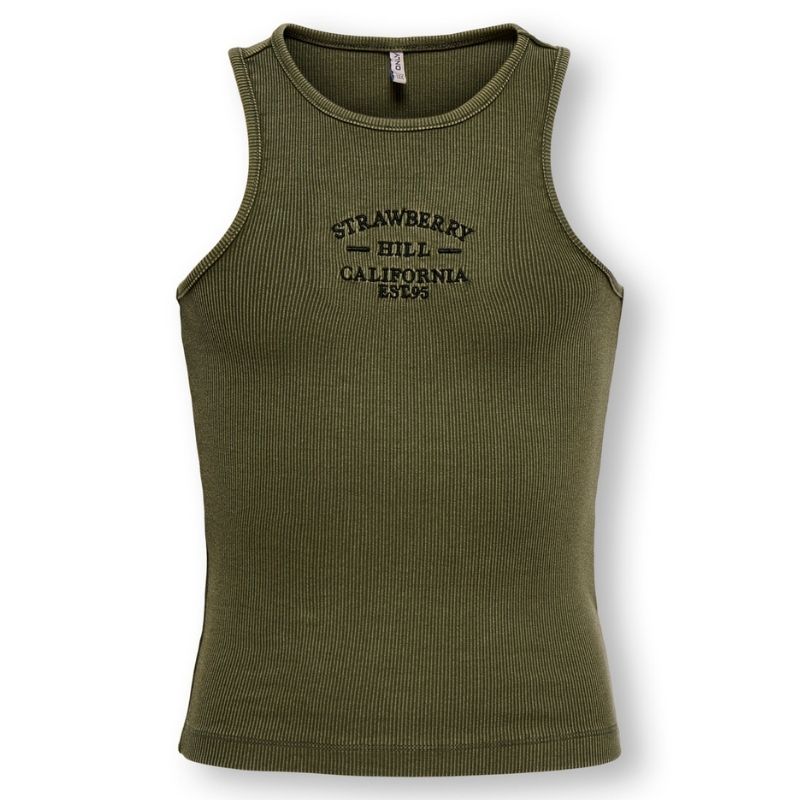Groen geprinte washed tanktop Jilly - Capuchon Fashion