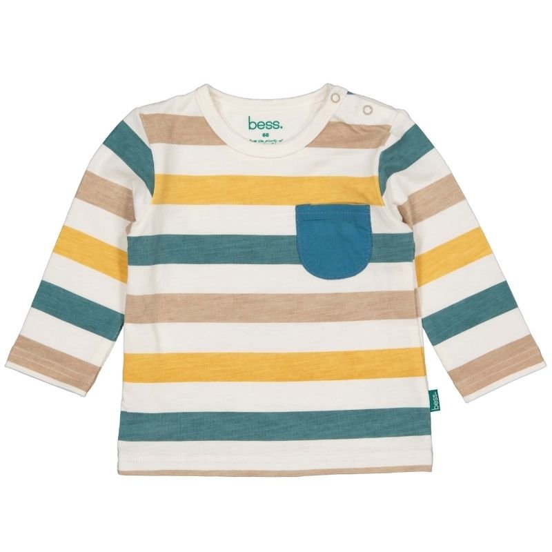 Groen gestreept shirt Pocket 261007 - Capuchon Fashion