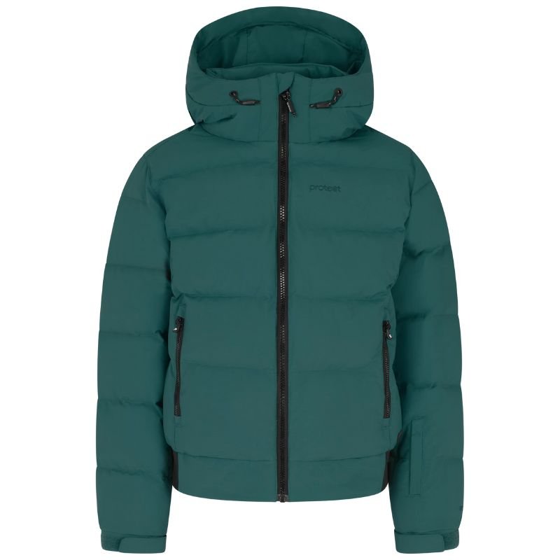 Groenblauwe Puffer snowjacket Eliny - Capuchon Fashion