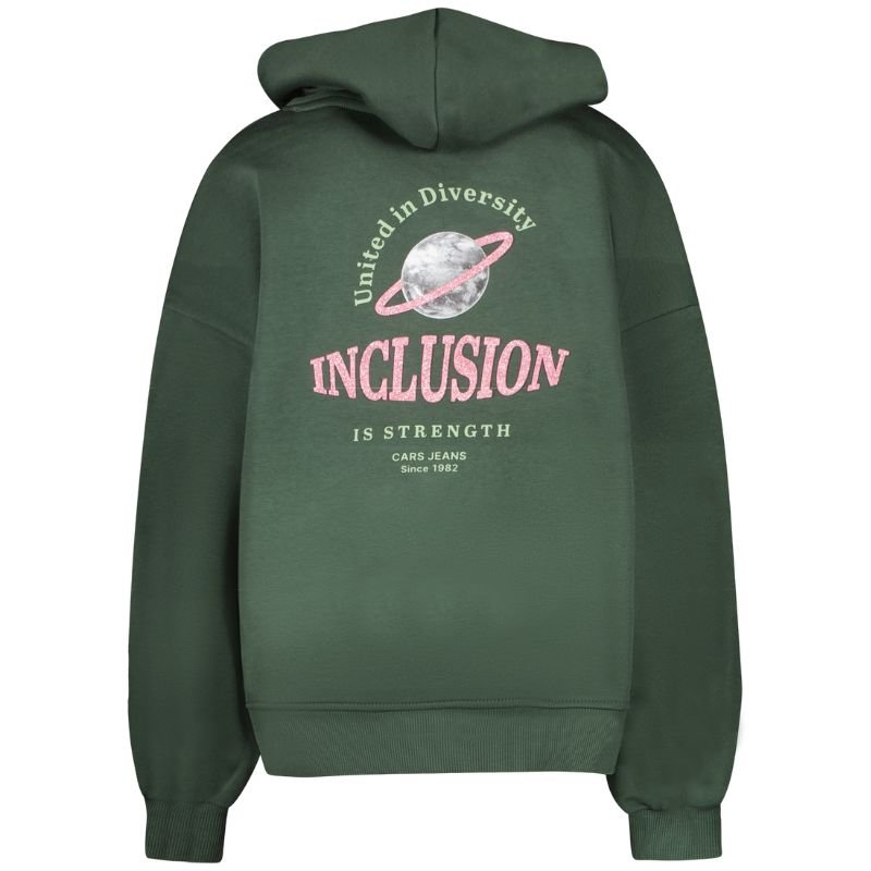 Groene backprint hoodie Vallie - Capuchon Fashion
