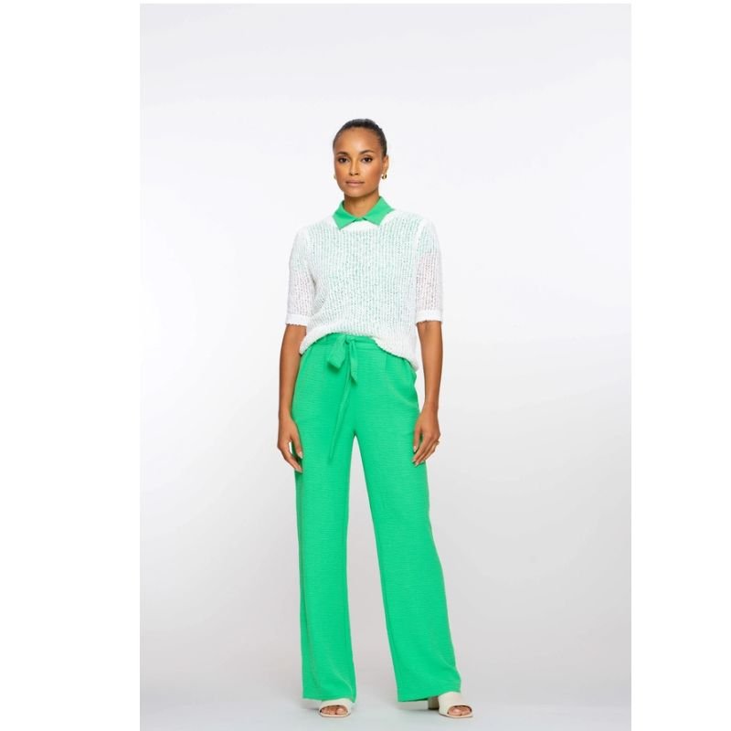 Groene crinckle broek 51127 - Capuchon Fashion