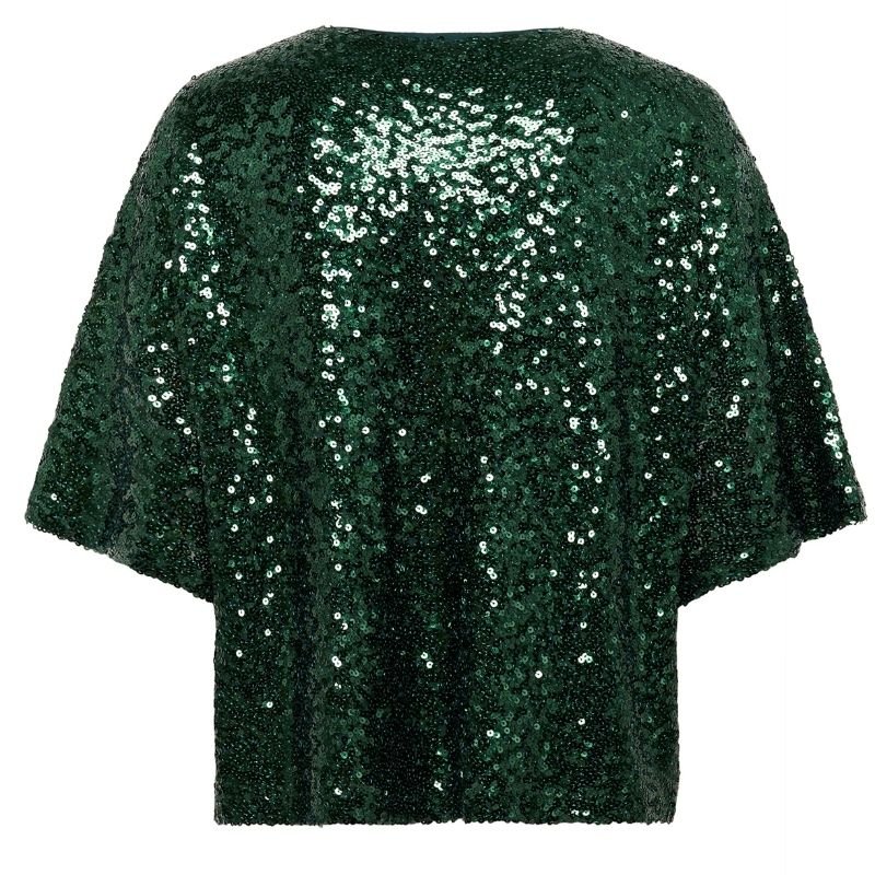 Groene glitter pailletten top Myra - Capuchon Fashion