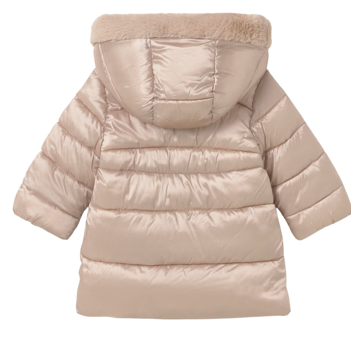 Hazelnoot lange metallic jas 2.440 - Capuchon Fashion