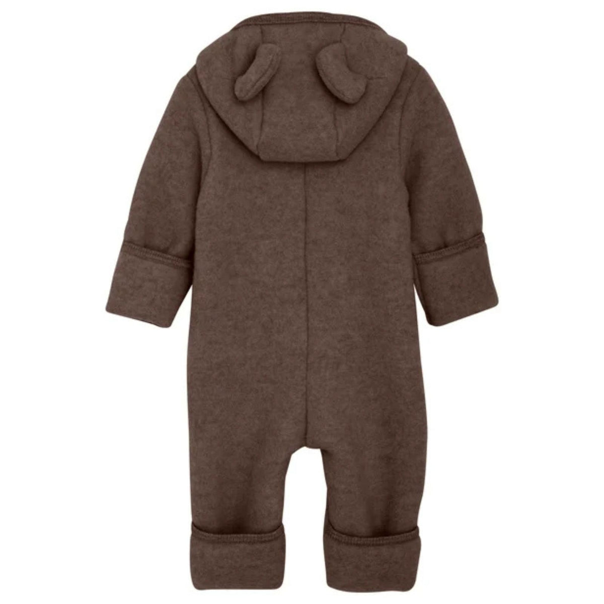 Brown Melange pram suit Ears Wool Fleece