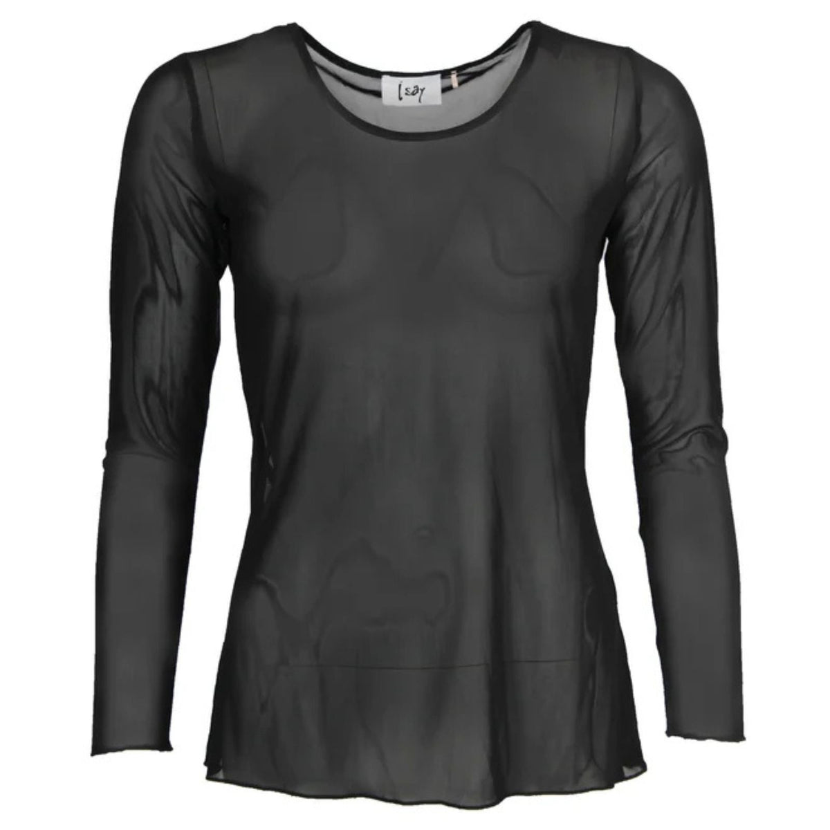 Zwarte longleeve mesh top Fifi