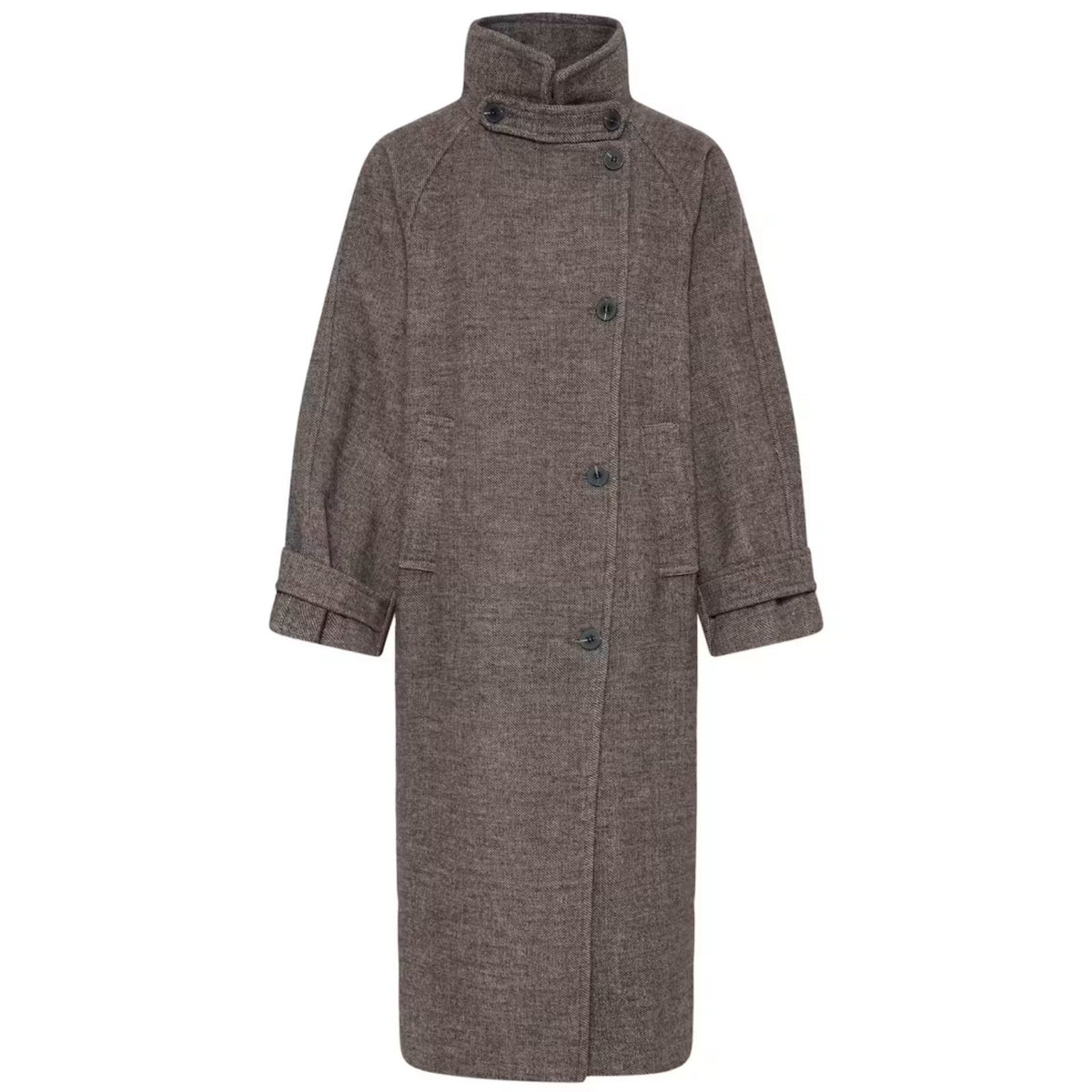 Chocoladebruin gemeleerde jacket Gaziva