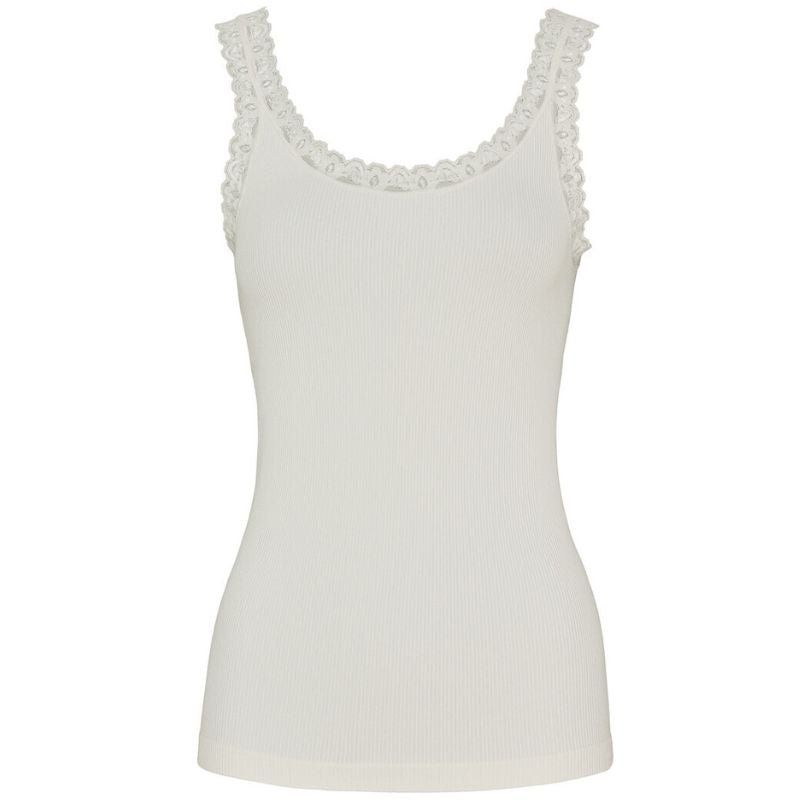 Ivoorwitte micro fiber rib top Frida - Capuchon Fashion