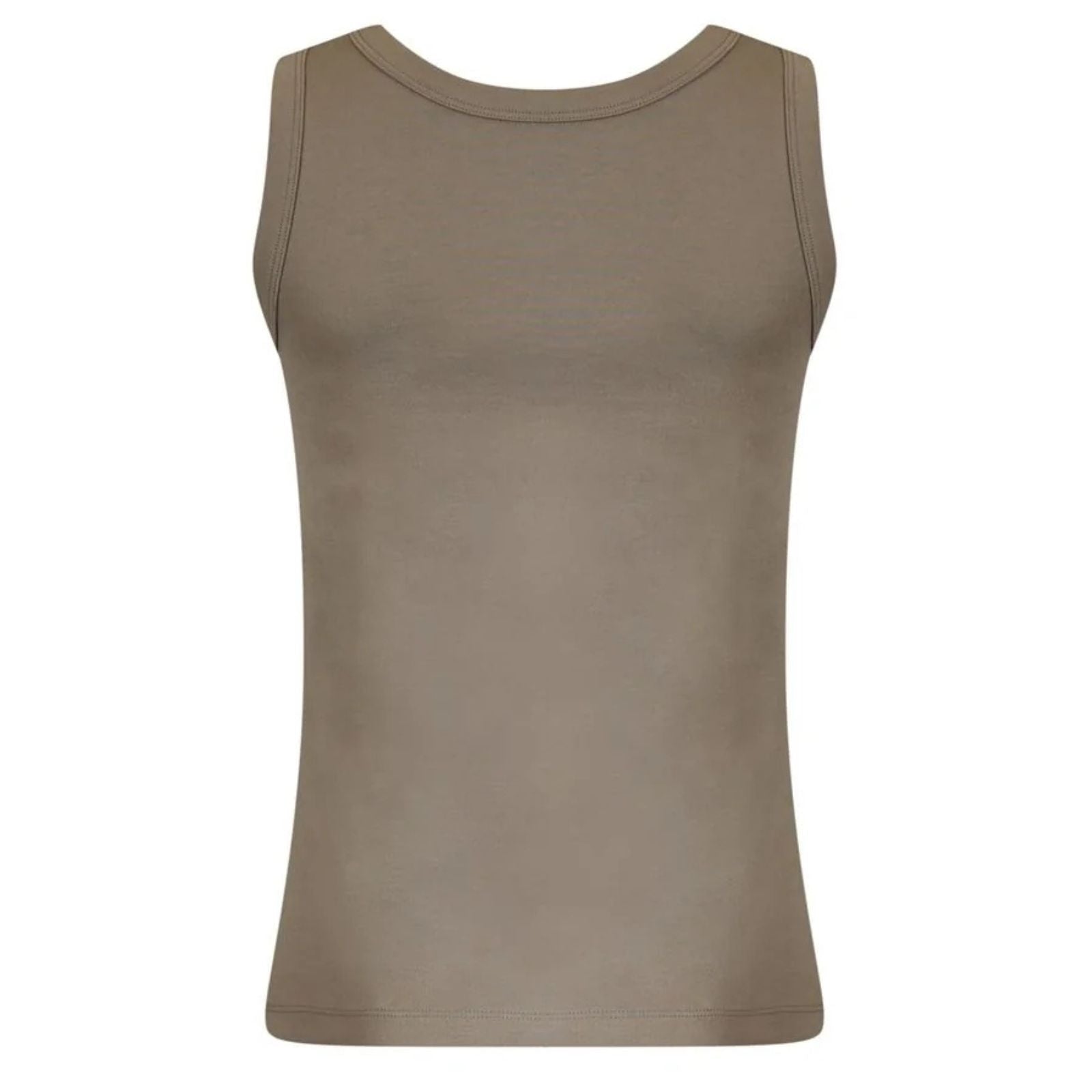 Khakigroene effen basic top 613169 - Capuchon Fashion