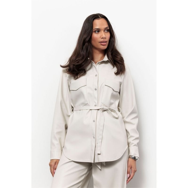 Kit beige faux leather blouse Bodil - Capuchon Fashion