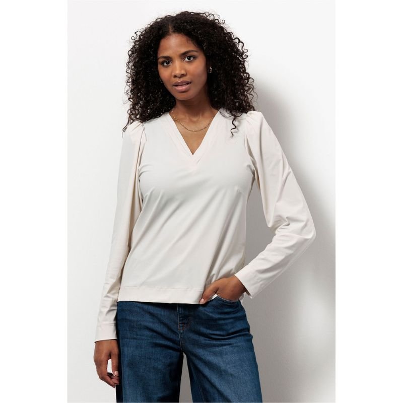 Kit beige travel v-hals top Lola - Capuchon Fashion
