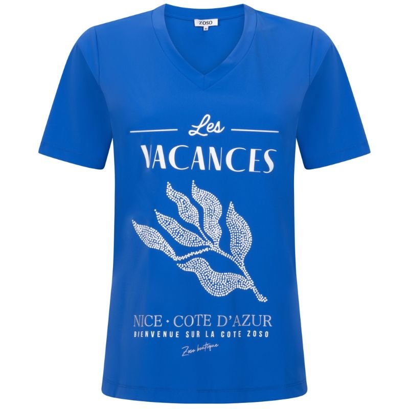 Kobaltblauw t-shirt Dion - Capuchon Fashion