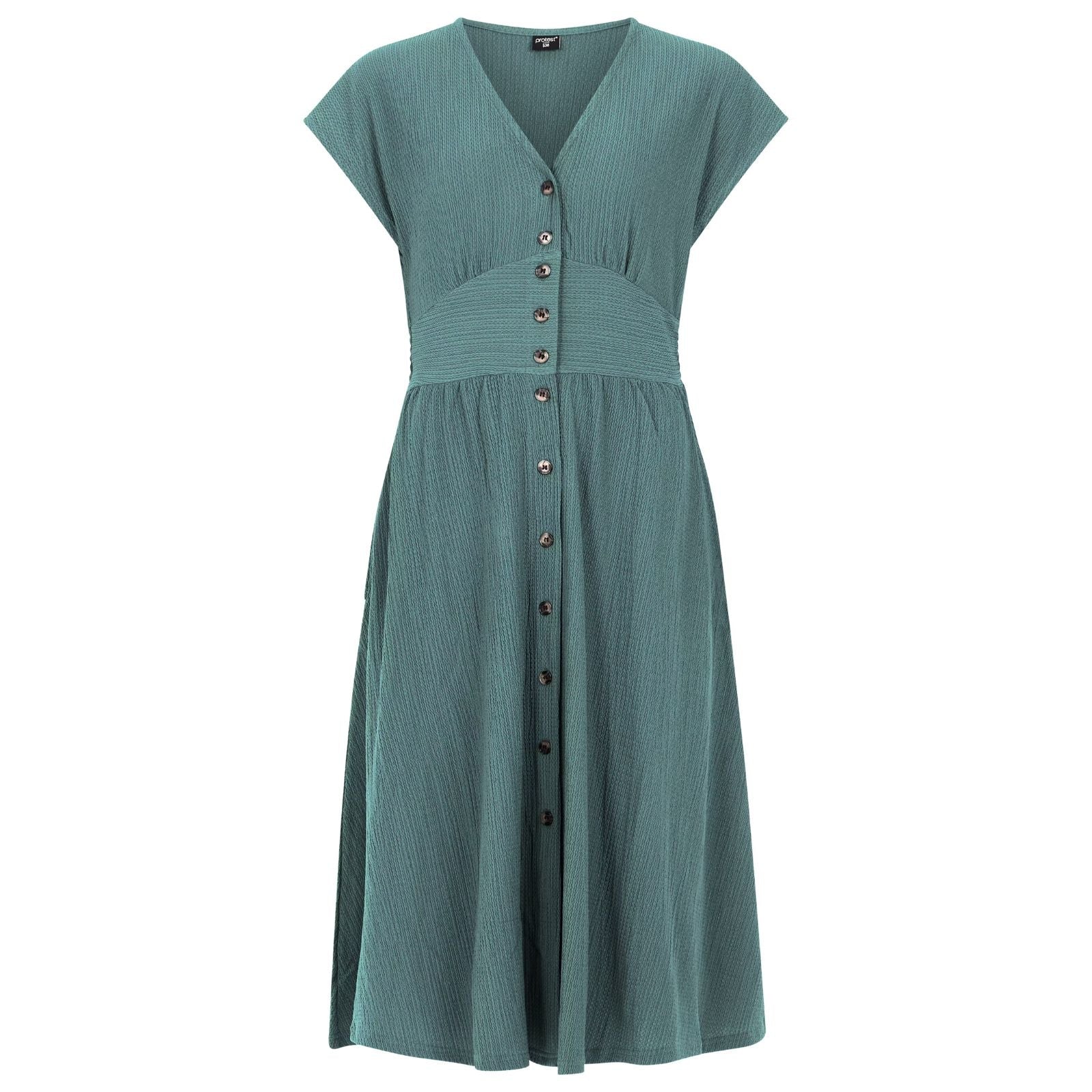 Laurelgreen v-hals midi jurk Nieve - Capuchon Fashion