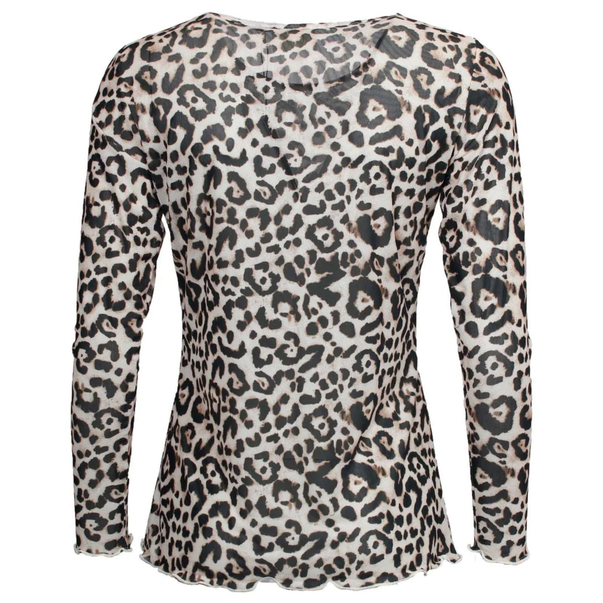 Leopard longleeve mesh top Fifi - Capuchon Fashion