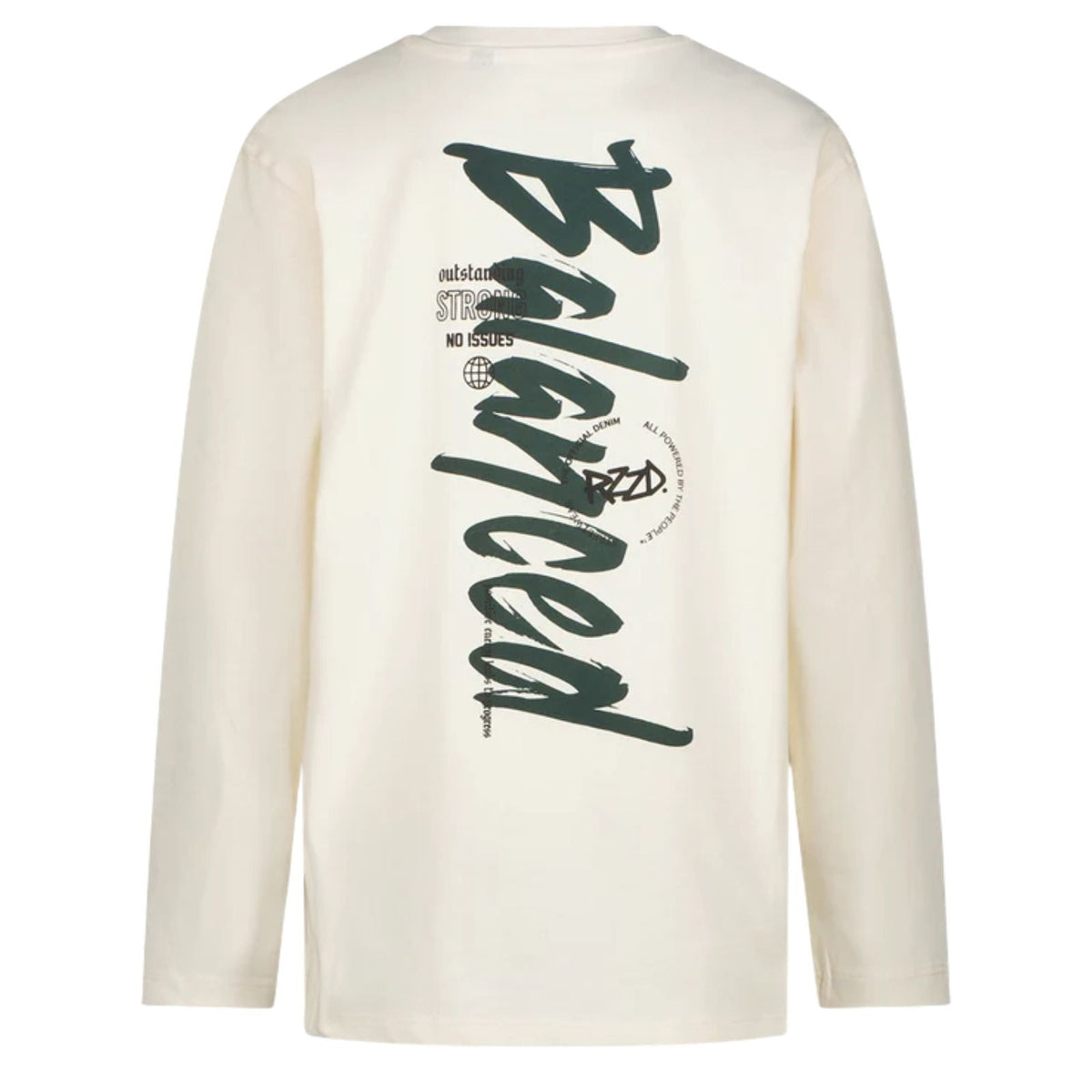 Lichtbeige backprint longsleeve Vance - Capuchon Fashion