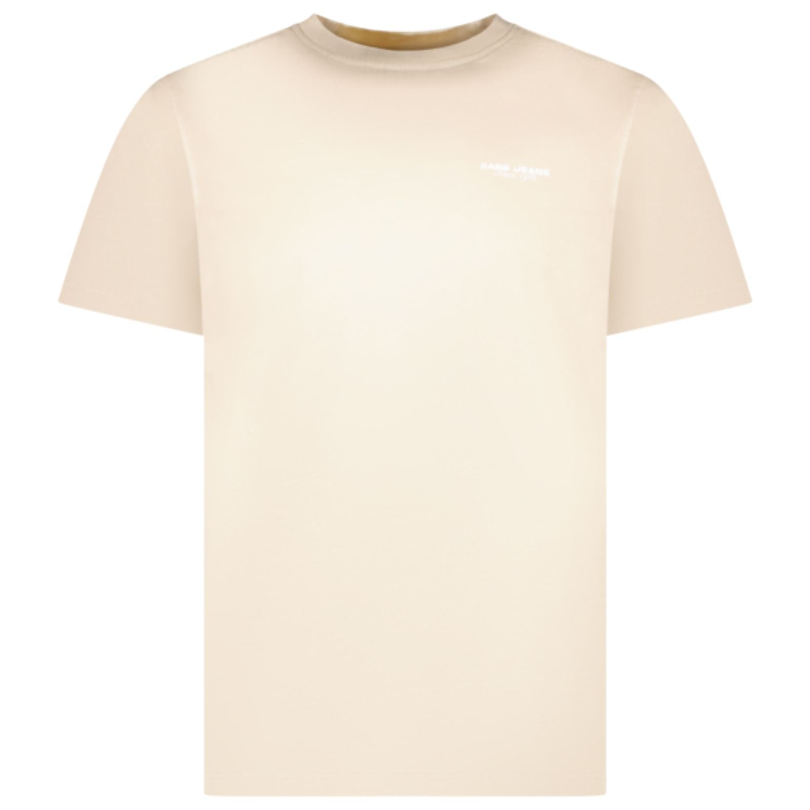 Lichtbeige ronde hals backprint t-shirt Zmoy - Capuchon Fashion